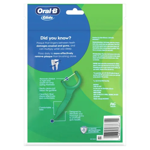 Vista 8 de Oral-B - Palillos con hilo dental Glide de menta con sabor Scope de larga duración, 3 paquetes de 75 palillos (225 en total)