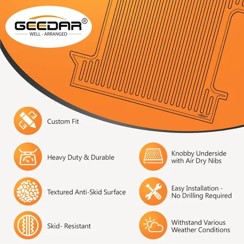 Vista 7 de GEEDAR Alfombrilla de Goma para Cama de Servicio Pesado para Chevy Silverado/GMC Sierra 1500 2019-2026, Accesorios para Cama de Vehículo de 5'8