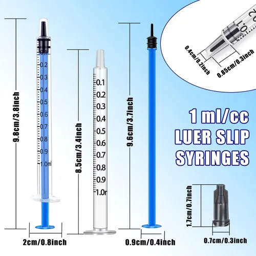 Vista 3 de Paquete de 100 jeringas de 0.0 fl oz con tapas
