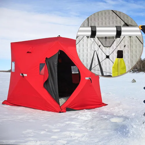 Vista 6 de RunNico 14 ganchos de refugio de pesca en hielo, accesorios de refugios de pesca en hielo para tienda de campaña al aire libre camping caza