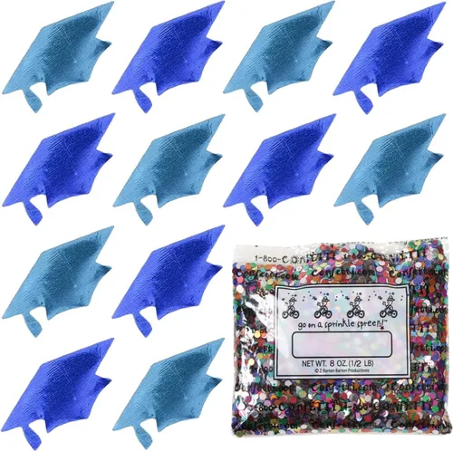 Vista 175 de Confetti Grad Cap Negro, Azul Marino Combo - 2 bolsas de media onza (1 oz)