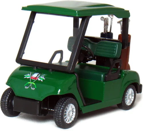 Vista 2 de KiNSFUN BoxOf12 - Carrito de golf de 4½ pulgadas, modelo de metal fundido a presión, juguete de acción (verde/rojo/blanco)
