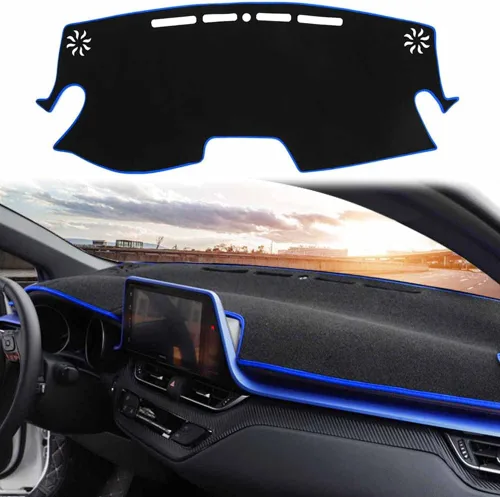 Vista 10 de Blazeray Cubierta de consola central negra para salpicadero, protector personalizado para Toyota CHR CH-R 2017, 2018, 2019, 2020 2021, almohadilla