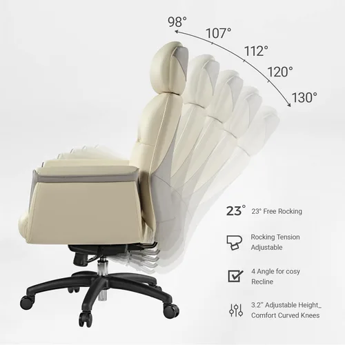 Vista 6 de EUREKA ERGONOMIC Silla de oficina de cuero de microfibra, silla de escritorio ergonómica, silla ejecutiva para juegos de oficina, cómoda silla