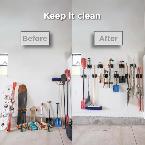 Vista 3 de Gravity Grabber La estantería de pared definitiva para esquís y tablas de snowboard - Se adapta a cualquier esquí o tabla de snowboard - Guarda tus