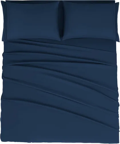 Vista 37 de Mejoroom Sábanas a rayas tamaño completo - sábanas de lujo de 1800 hilos con bolsillo profundo de 16 pulgadas, colección de ropa de cama de alta