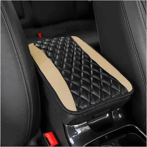 Vista 7 de Moly Magnolia Cojín Acolchado para Consola Central de Automóvil, Cubierta Protectora Universal de Cuero Impermeable para Caja de Asiento