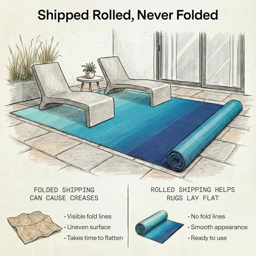 Vista 157 de Fab Habitat Alfombra Rayada para Exteriores - Impermeable, Resistente a la Decoloración, Sin Arrugas, Reversible - Plástico Reciclado Premium
