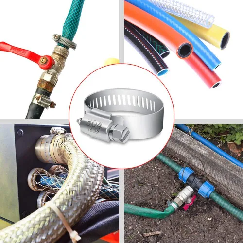 Vista 5 de Selizo 40 abrazaderas de manguera que incluyen abrazaderas de tubo ajustables de 7 tamaños, clips de manguera de acero inoxidable 304