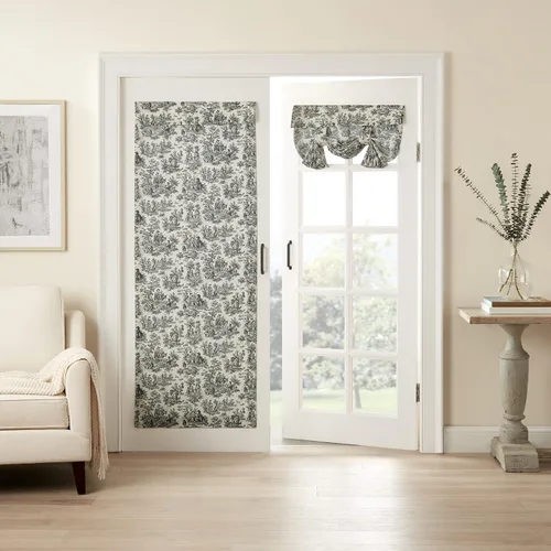 Waverly Charmed Life - Cortina clásica de campo francés para ventana de puerta francesa, puerta de vidrio o puerta de patio, panel individual, 26 x