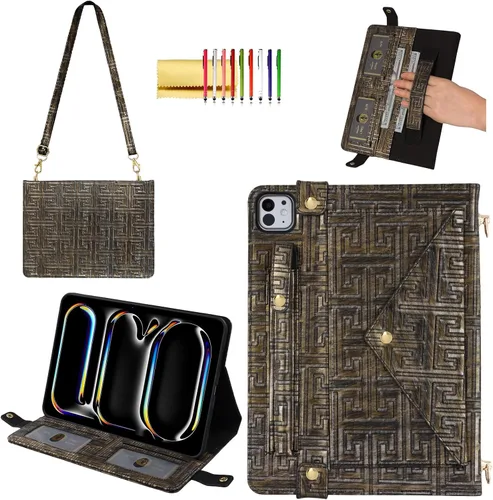 Vista 143 de Funda tipo bolso para iPad mini de 5ª/4ª/3ª/2ª/1ª generación de 7.9 pulgadas, Techcircle funda ligera tipo folio con soporte bandolera con billetera