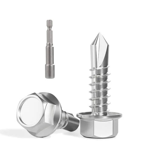 Vista 15 de VGBUY 320 piezas de tornillos autoperforantes para metal, #6 x 1/2 pulgada de acero inoxidable 410 tornillos autorroscantes para chapa de metal
