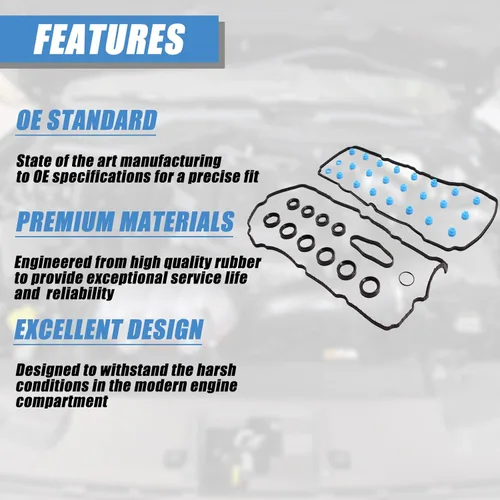 Vista 4 de AUCERAMIC VS50879R Junta de tapa de válvula para Ford F150 3.5L V6 Ecoboost, Expedition 2015-2020, Transit 150 250 350 2015-2020, Lincoln Navigator
