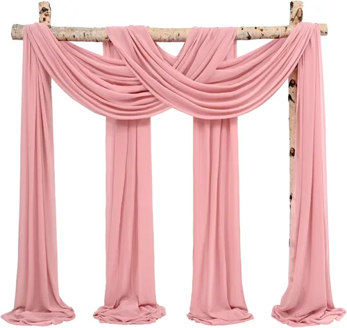 Vista 19 de Tela para Cubrir Arco de Boda, 4 Paneles 71 cm x 6,1 m Telas para Arco de Boda Azul Bebé para Ceremonia, Telas de Gasa para Decoración de Arco