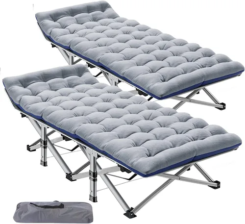 Vista 13 de ABORON Catre de campamento para adultos de 28" extra ancho, resistente 1200D Oxford para dormir, cama de campamento plegable portátil con colchoneta