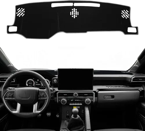 Vista 8 de Cubierta para salpicadero para accesorios Toyota Tacoma 2016-2022 2023, alfombrilla para salpicadero, alfombrilla para consola central, alfombrilla