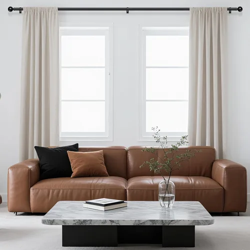 Vista 3 de Hei!Dear Barras de cortina para ventanas de 28 a 48 pulgadas (2.3 a 4 pies), ajustable de 5/8 pulgadas, barra de cortina decorativa de alta