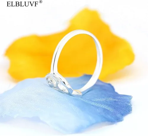 Vista 5 de Anillo de plata de ley 925 con elefante y animal de la suerte, regalo de dama de honor