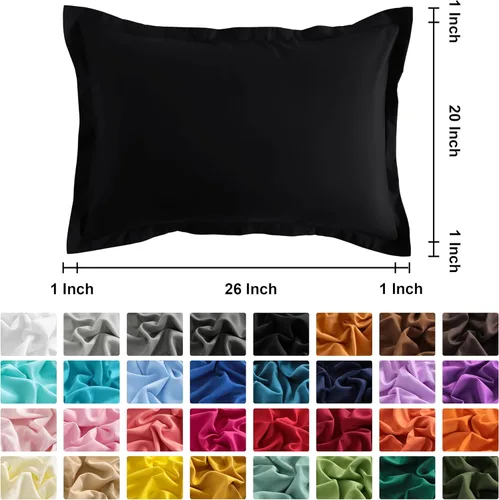 Vista 4 de NTBAY Fundas de almohada estándar, paquete de 2 fundas de almohada de microfibra cepillada de 20 x 26 pulgadas, súper suaves y acogedoras