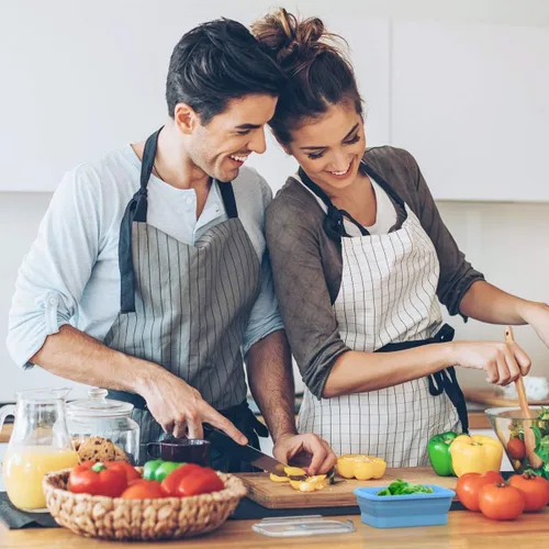 Vista 8 de Vremi Silicone Food Storage Containers with BPA Free Airtight Plastic Lids - Set of 4 Small and Large Collapsible Meal Prep Container for Kitchen