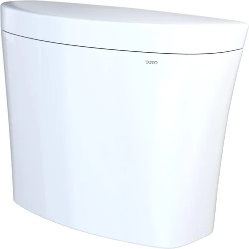 Vista 2 de TOTO Aquia IV Arc Dual Flush 1.28 y 0.9 GPF Depósito de inodoro solo con compatibilidad WASHLET+ de descarga automática, algodón blanco