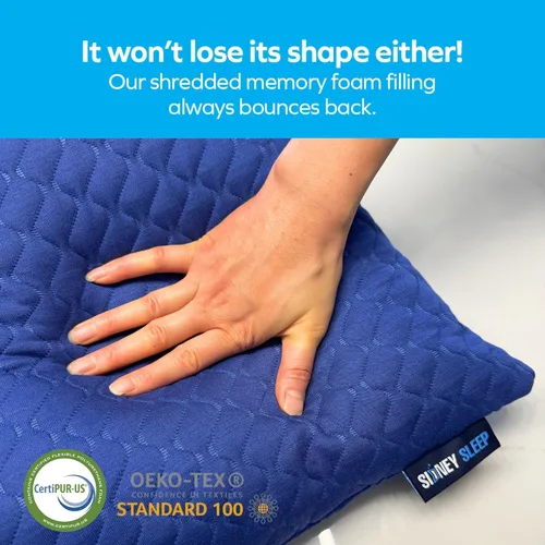 Vista 5 de Sidney Sleep Almohada para personas que duermen de lado y de espalda, comodidad para el dolor de cuello y hombros, relleno de espuma viscoelástica