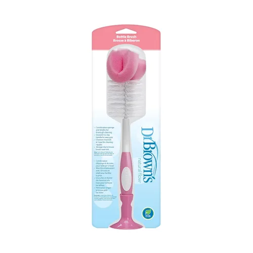 Vista 2 de Cepillo de botella para bebé del Dr. Brown., Total 1, Rosado