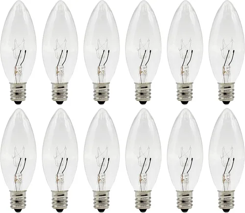 Creative Hobbies® Bombillas de repuesto para lámparas de vela eléctricas, velas de ventana y candelabros - 7W Candelabro E12 Incandescente