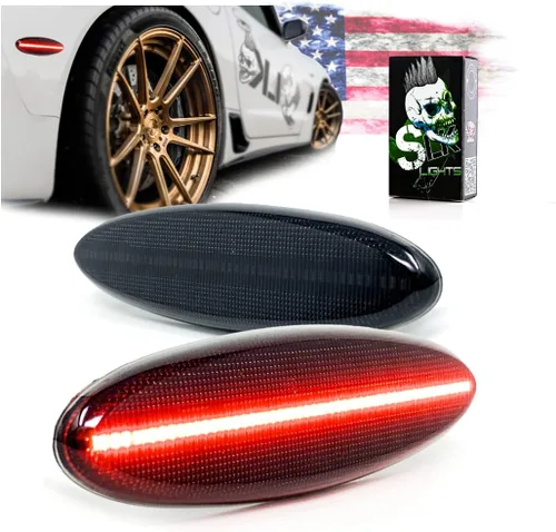 Vista 7 de Luces SLK C5 lente ahumado láser LED luces traseras centrales kit de lámpara de freno 3º con opción de flash intermitente compatible con C5 Corvette