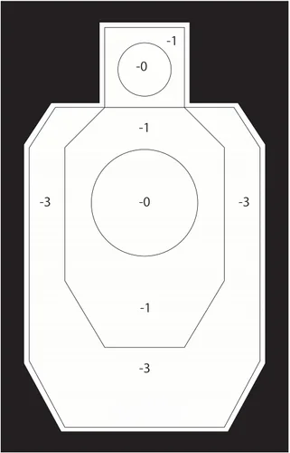 Vista 6 de Práctica oficial IDPA blancos de tiro de papel, objetivo de torso de competencia, blanco de tiro de silueta IDPA, objetivos de campo de tiro