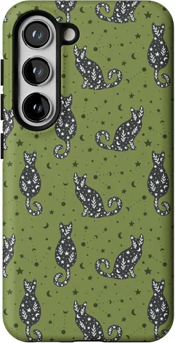 Vista 205 de Casely Funda para Galaxy S9 Postura de cadáver Yoga de esqueleto Diseño protector delgado esencial de doble capa