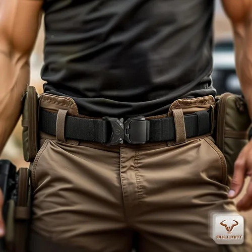 Vista 6 de Cinturón táctico para hombre, cinturón de nailon elástico militar para regalo, trabajo resistente, 1.5 pulgadas, liberación rápida