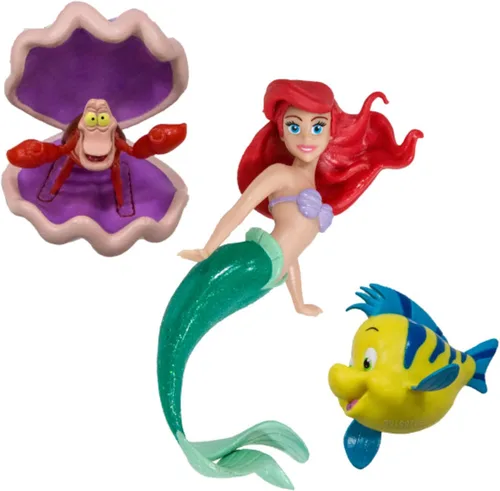 SwimWays Sirenita Disney Personajes de Buceo para Niños Juguetes de Piscina - Princesa Ariel, Flounder y Sebastian, Juguetes de Baño y Suministros