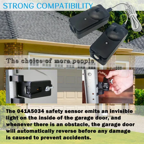 Vista 5 de Kit de Sensor de Seguridad 2025 Mejorado 41A5034 Compatible con Abridor de Puerta de Garaje Liftmaster Chamberlain Sears Craftsman Fabricado Después
