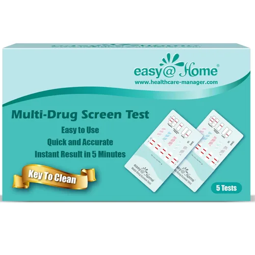Easy@Home Kit de prueba de orina de 5 paneles – Pruebas para THC, COC, OPI2000, mAMP/MET, BZO – Prueba de metabolitos de medicamentos con tarjeta de
