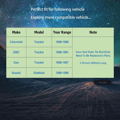 Vista 5 de Barras de acoplamiento exterior e interior + barra estabilizadora delantera se adapta a Chevrolet Tracker 1989-98, para Geo Tracker 1989-97