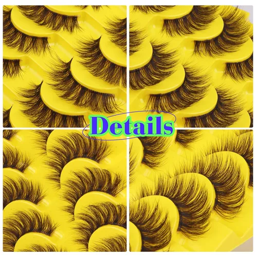 Vista 6 de ALICE Pestañas postizas marrones, aspecto natural, pestañas de ojo de gato, pestañas sintéticas de visón con banda transparente, pestañas falsas