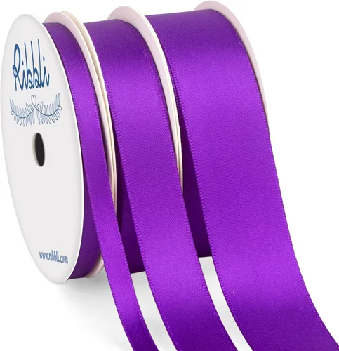 Vista 19 de Ribbli 3 Rollos de Cinta de Manualidades de Satén Negro Sólido de Doble Cara, Total 30 Yardas