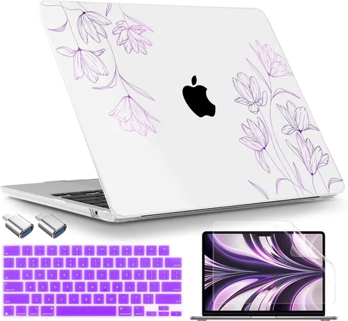 Vista 27 de TWOLSKOO Funda para MacBook Air de 15 pulgadas 2025 2024 2023 Release M4 A3241 M3 A3114 M2 A2941, carcasa rígida de plástico, protector de pantalla