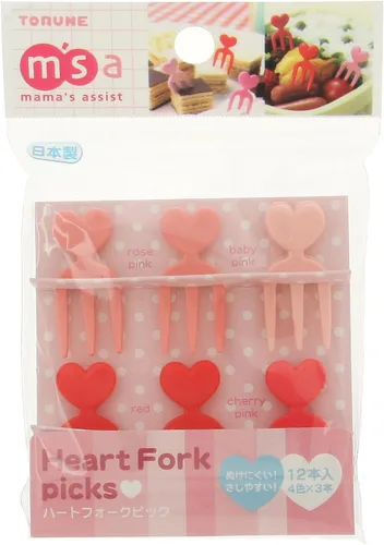 Vista 2 de Kotobuki Selecciones de comida para cajas Bento, corazones rosados y rojos