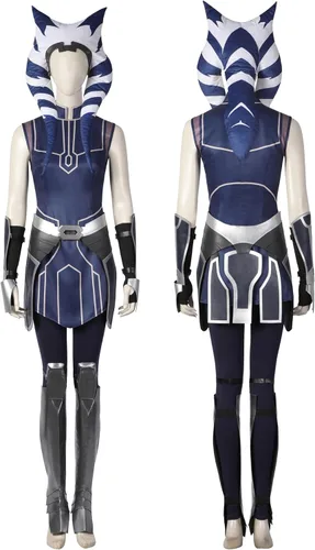 Vista 3 de Disfraz de Tano para adulto, tocado de batalla clon, juego completo, uniforme de Halloween