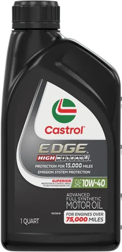 Castrol EDGE High Mileage 10W-40 Aceite de motor sintético avanzado completo, 1 cuarto de galón
