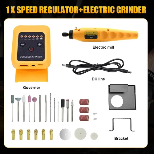 Vista 7 de Kit de herramientas rotativas inalámbricas para batería DEWALT de 20 V máximo, 6 velocidades con 25 accesorios, herramienta giratoria multiusos