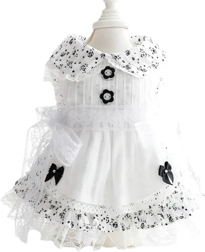 Vista 31 de Moda Vestido de Princesa de Encaje para Perro Cachorro Dulce para Perro EXTRAL Pequeño y Pequeño A-Negro XX-Pequeño