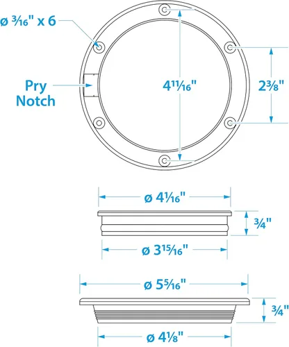 Vista 6 de Seachoice Placa de cubierta blanca Pry-Up, hermética
