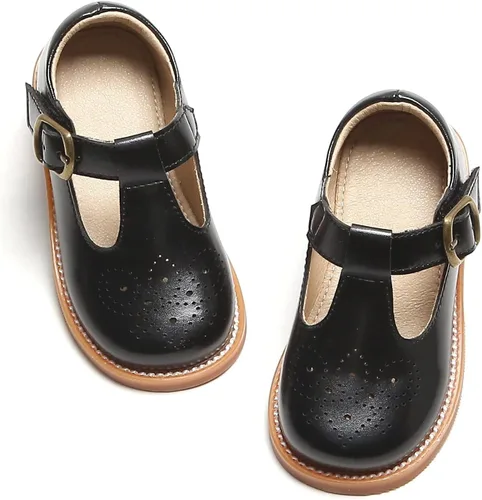 Otter MOMO Vestido de uniforme escolar con tirantes en T para niña Mary Jane Flat