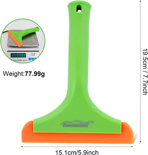 Vista 9 de NEWISHTOOL Escobilla de ducha multiusos, escobilla de silicona súper flexible, escobilla de baño para ducha, puertas de vidrio, espejos, limpieza