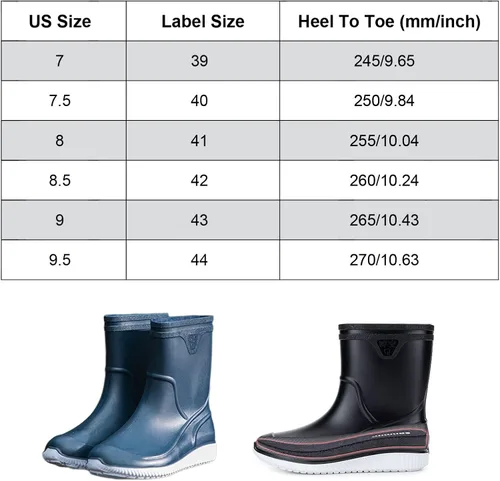 Vista 7 de Laple Botas de lluvia para hombre, antideslizantes, impermeables, de goma, para lluvia