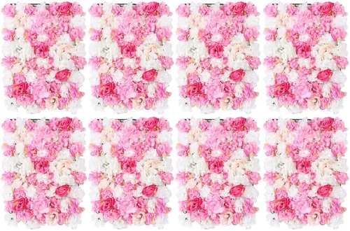 Vista 38 de Arreglo de flores artificiales para decoración de paredes; paneles decorativos con hortensias artificiales para el hogar, fiestas, bodas, Navidad
