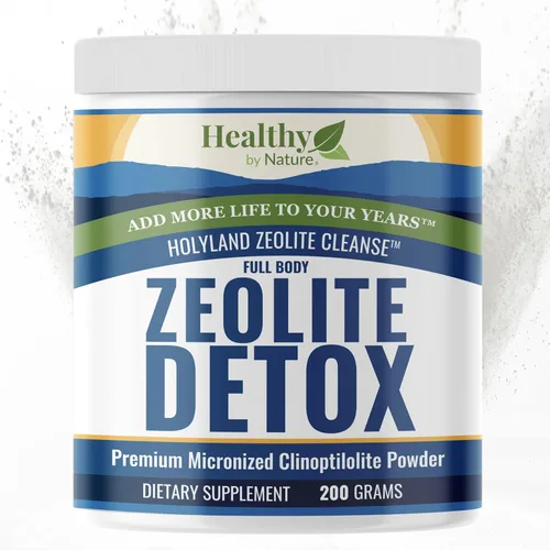 HolyLand Zeolite Cleanse - Polvo de desintoxicación de zeolita (7.05 onzas, 7.05 oz) - Clinoptilolita natural activado - Micronizado 0-25 -